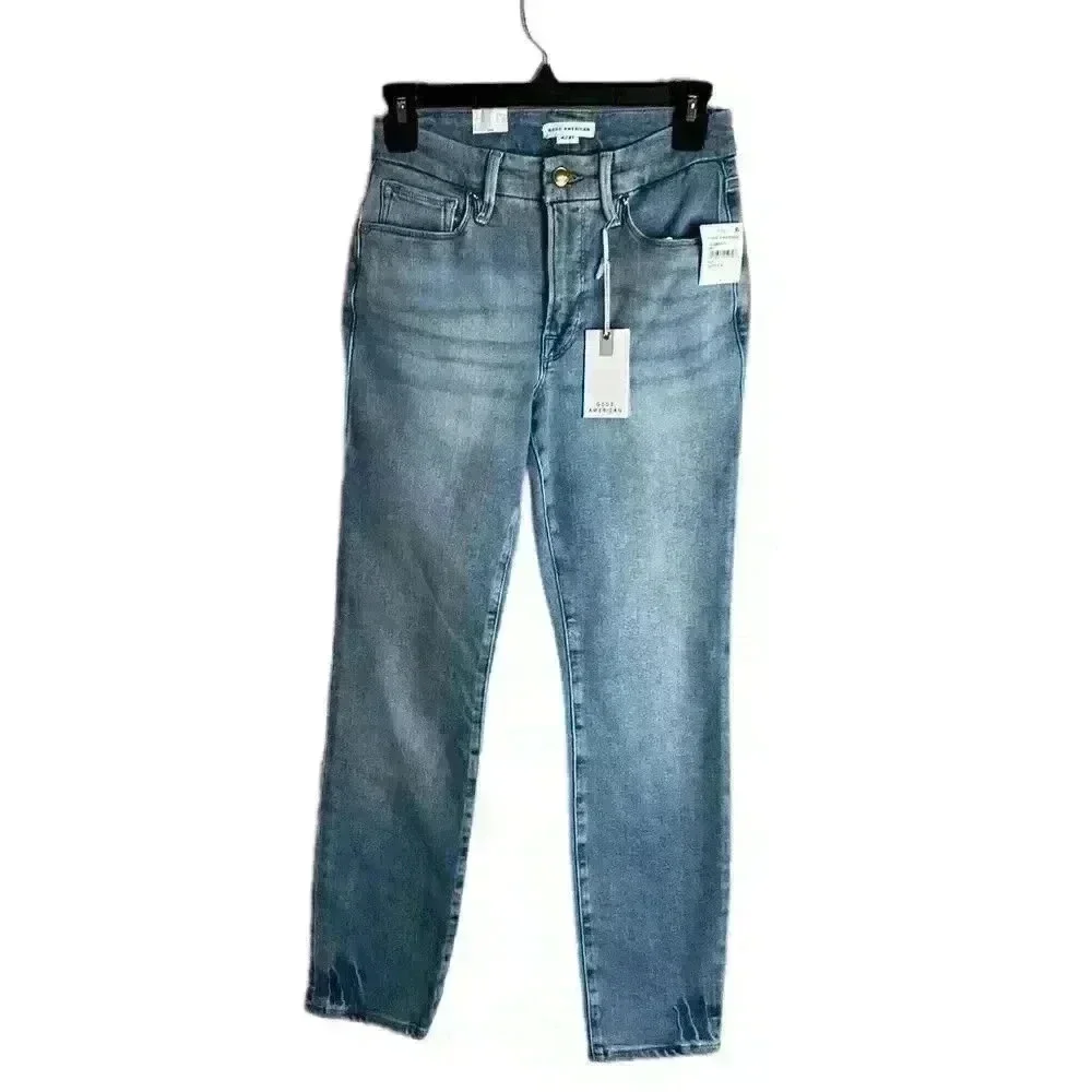 Good American Good Legs Cigarette Skinny High Rise Jeans in Size 4/27